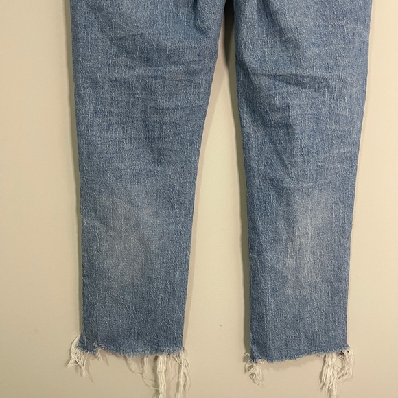 Madewell Womens Jeans Size 27 Blue Classic Straight Distressed Denim Bottoms - Picture 8 of 12